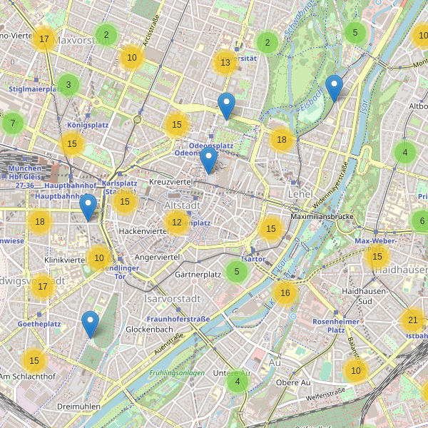 Karte der Parkplätze in München - Lombardo Geosystems