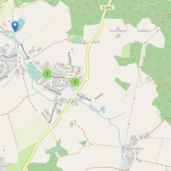 Karte der Parkplätze in Babensham Thumbnail