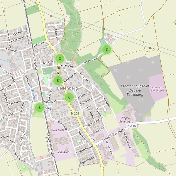 Karte der Parkplätze in Bellenberg Thumbnail