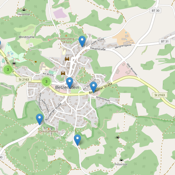 Karte der Parkplätze in Betzenstein Thumbnail