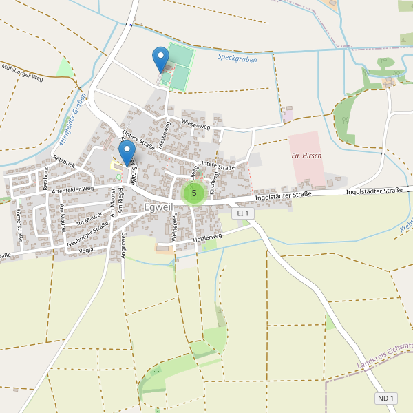 Karte der Parkplätze in Egweil Thumbnail