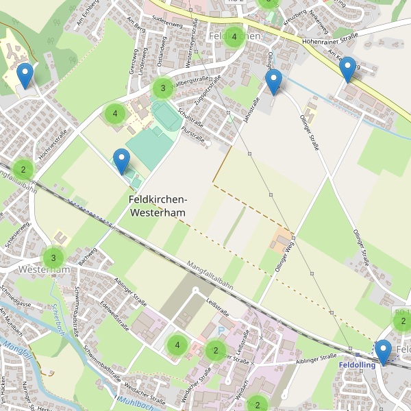 Karte der Parkplätze in Feldkirchen-Westerham Thumbnail