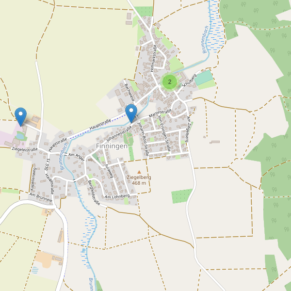 Karte der Parkplätze in Finningen Thumbnail