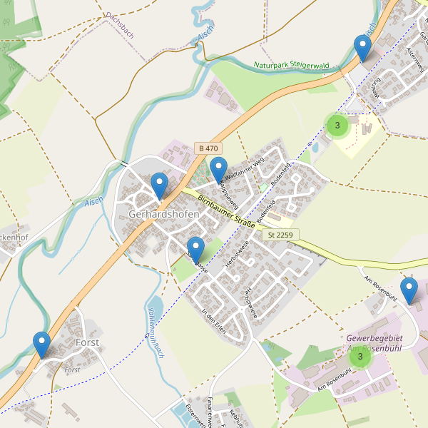 Karte der Parkplätze in Gerhardshofen Thumbnail