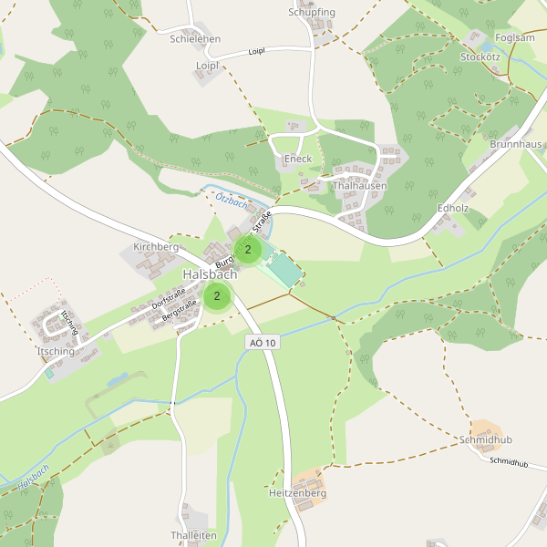 Karte der Parkplätze in Halsbach Thumbnail