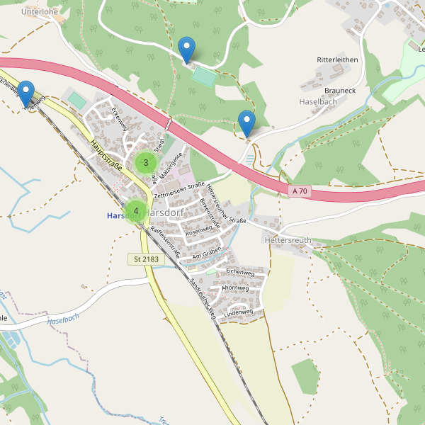 Karte der Parkplätze in Harsdorf Thumbnail