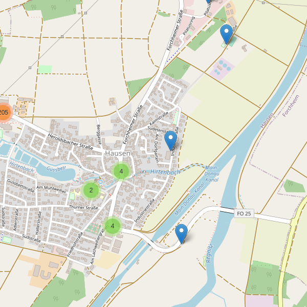 Karte der Parkplätze in Hausen (FO) Thumbnail