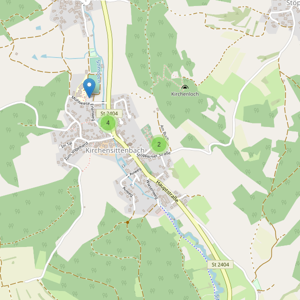 Karte der Parkplätze in Kirchensittenbach Thumbnail