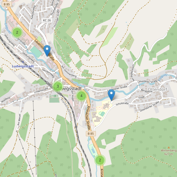 Karte der Parkplätze in Ludwigsstadt Thumbnail