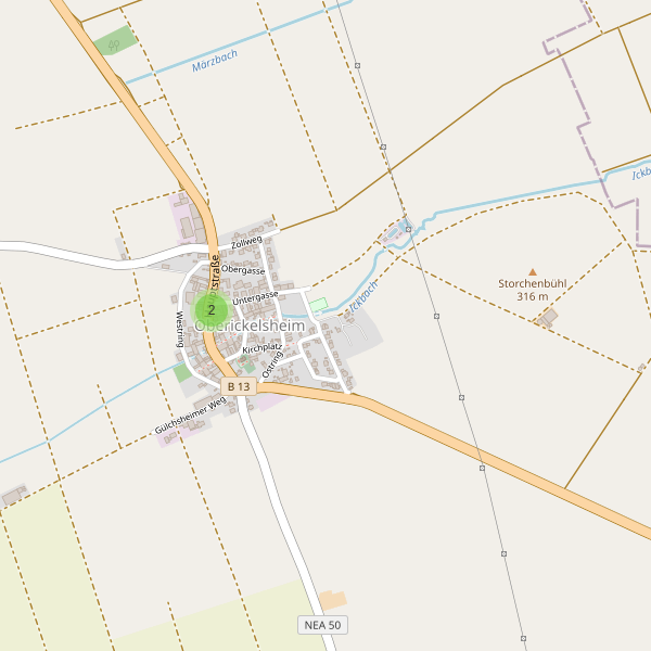 Karte der Parkplätze in Oberickelsheim Thumbnail