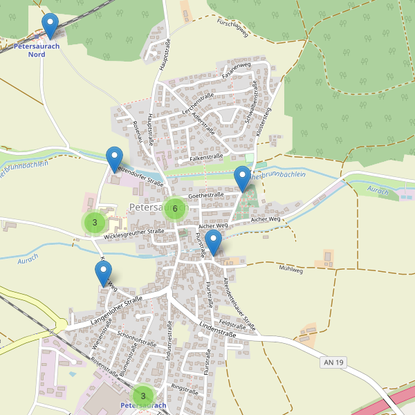 Karte der Parkplätze in Petersaurach Thumbnail