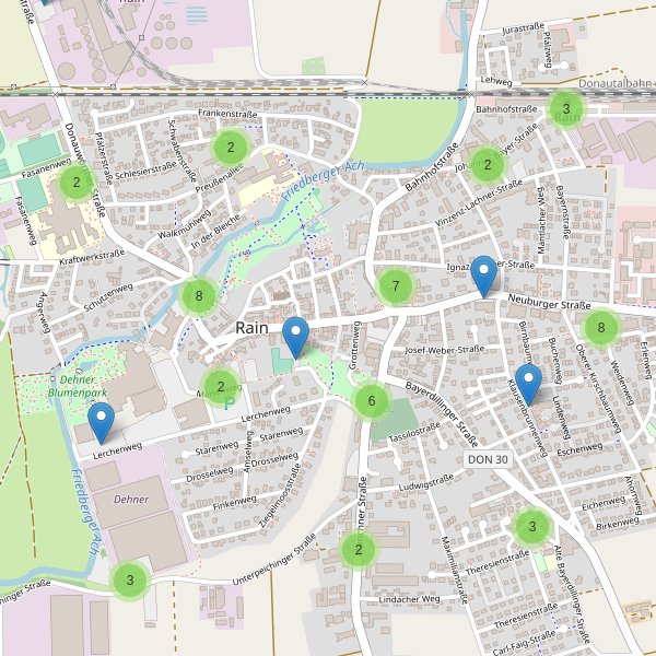 Karte der Parkplätze in Rain (DON) Thumbnail