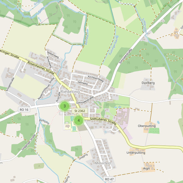 Karte der Parkplätze in Riedering Thumbnail