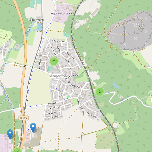 Karte der Parkplätze in Sengenthal Thumbnail