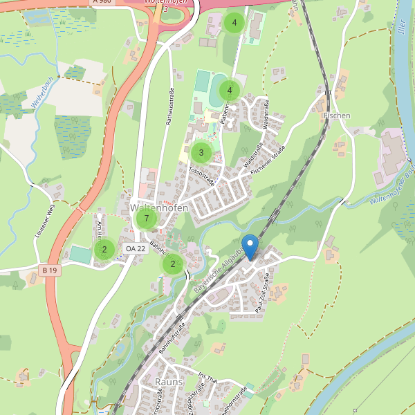 Karte der Parkplätze in Waltenhofen Thumbnail