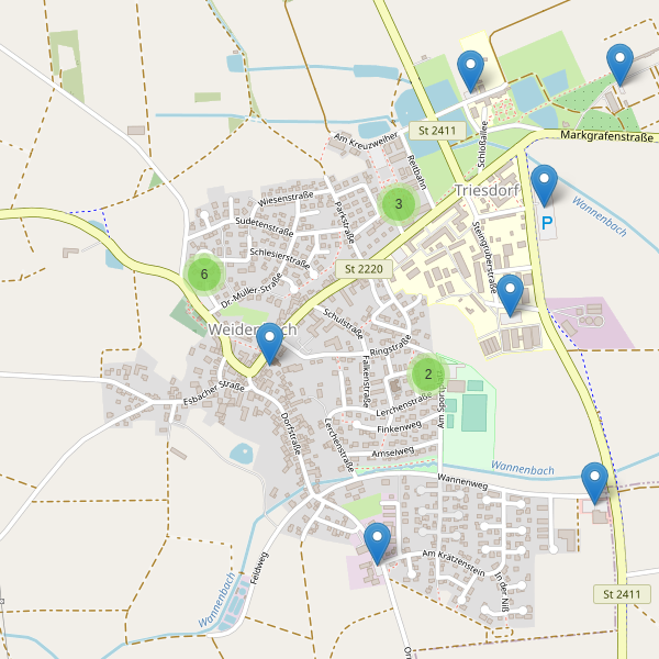 Karte der Parkplätze in Weidenbach (AN) Thumbnail