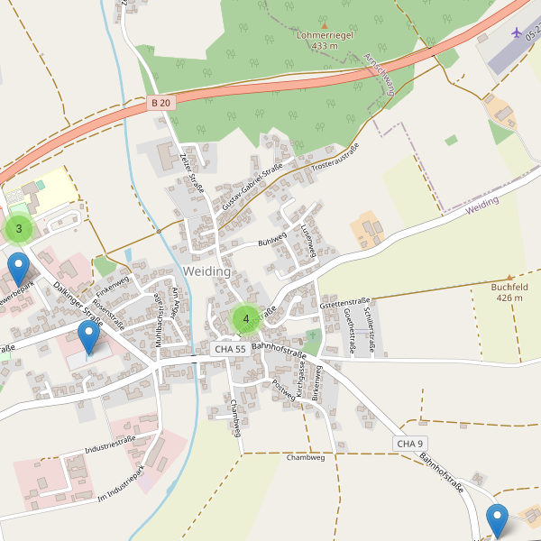 Karte der Parkplätze in Weiding (CHA) Thumbnail