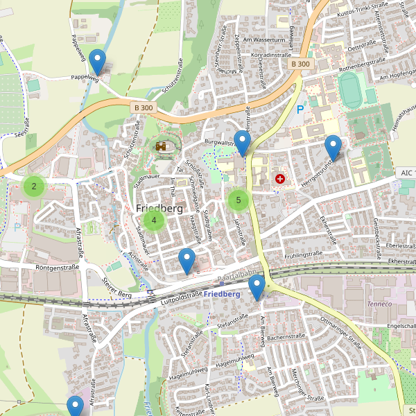 Karte der Restaurants in Friedberg Thumbnail