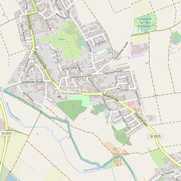 Stadtplan Kirchheim in Schwaben Thumbnail