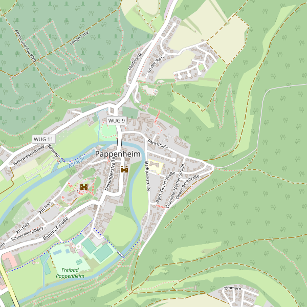 Karte der Toiletten in Pappenheim Thumbnail