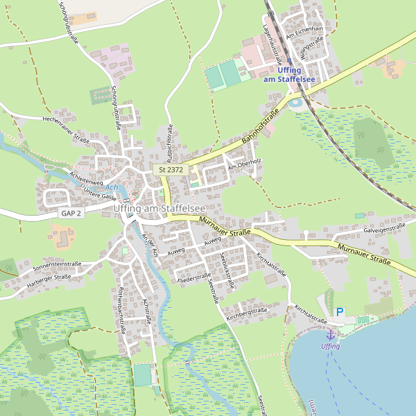Karte der Sehenswürdigkeiten in Uffing am Staffelsee - Lombardo Geosystems