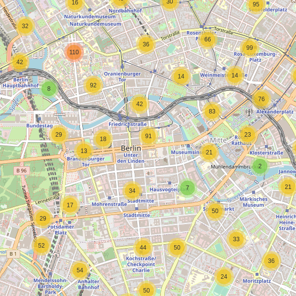 Karte der Fahrradabstellplätze in Berlin Thumbnail