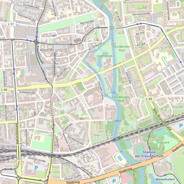 Thumbnail Stadtplan Cottbus - Chóśebuz