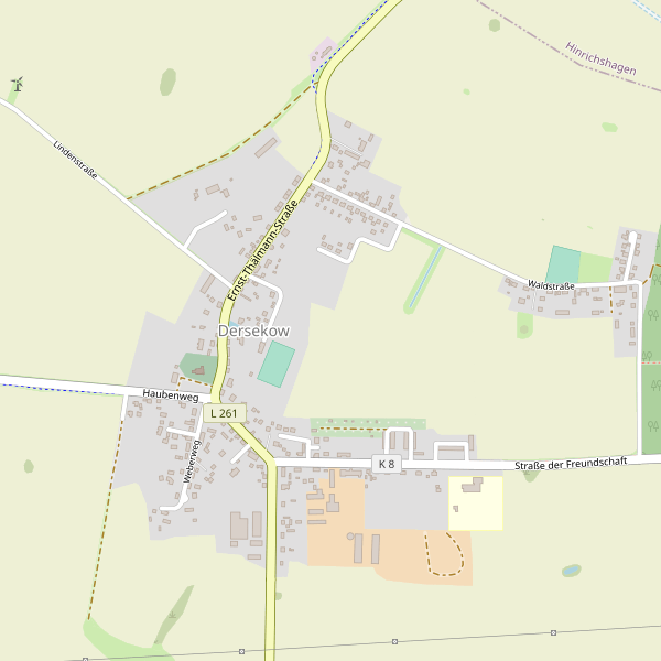 Karte der Hotels in Dersekow Thumbnail