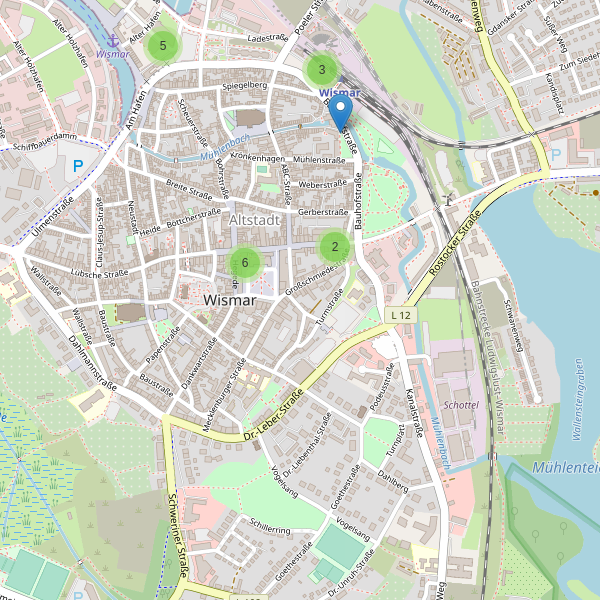 Karte der Fahrradabstellplätze in Wismar Thumbnail