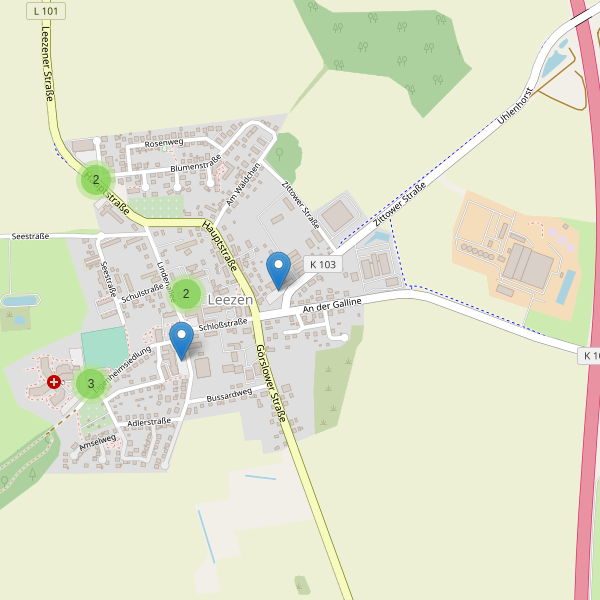 Karte der Parkplätze in Leezen (PCH) Thumbnail