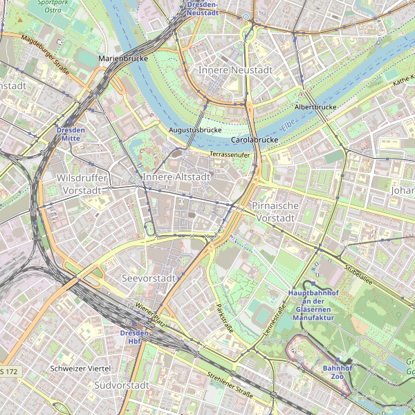 Karte der Sehenswürdigkeiten in Dresden Thumbnail
