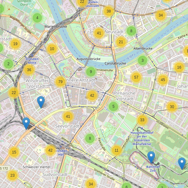Karte der Fahrradabstellplätze in Dresden Thumbnail
