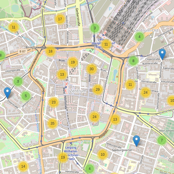 Karte der Fahrradabstellplätze in Leipzig Thumbnail
