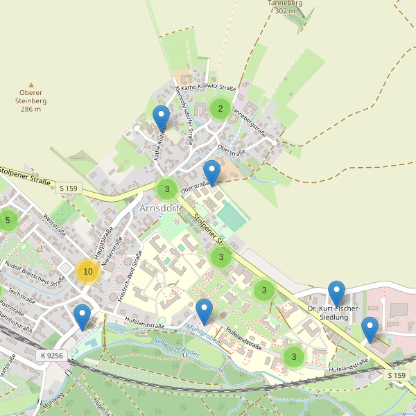 Karte der Parkplätze in Arnsdorf (KM) Thumbnail