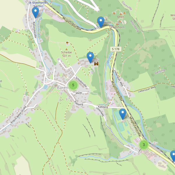 Karte der Parkplätze in Bärenstein (PIR) Thumbnail