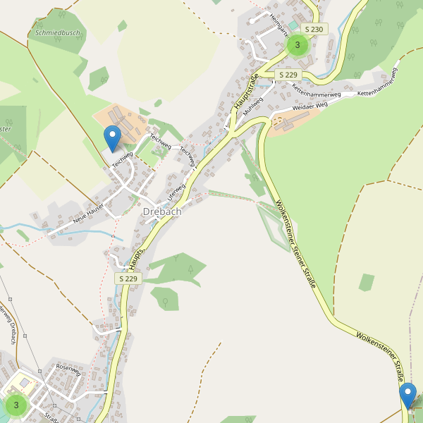 Karte der Parkplätze in Drebach Thumbnail