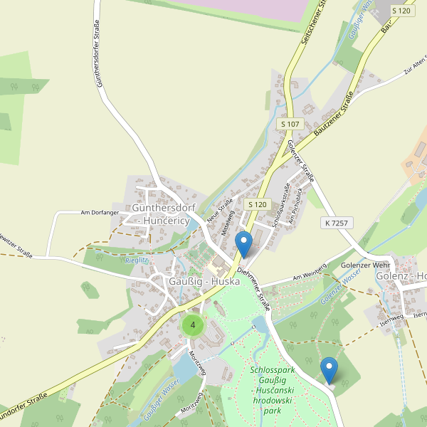Karte der Parkplätze in Günthersdorf - Hunćericy Thumbnail