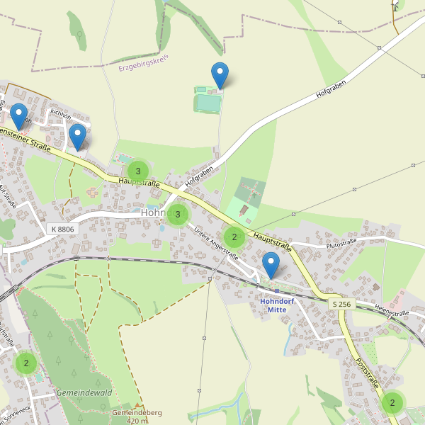 Karte der Parkplätze in Hohndorf (ERZ) Thumbnail