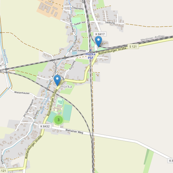 Karte der Parkplätze in Horka Thumbnail