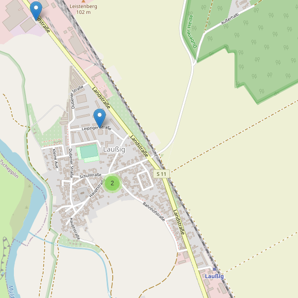 Karte der Parkplätze in Laußig Thumbnail