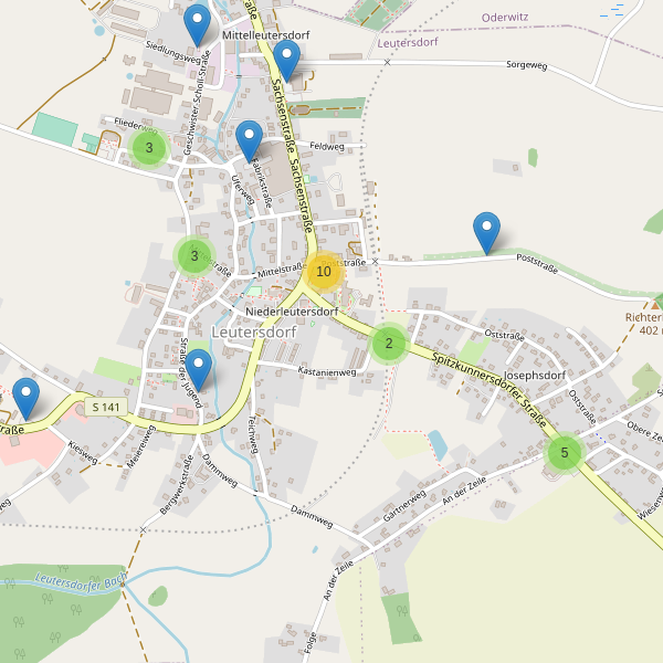 Karte der Parkplätze in Leutersdorf (ZI) Thumbnail