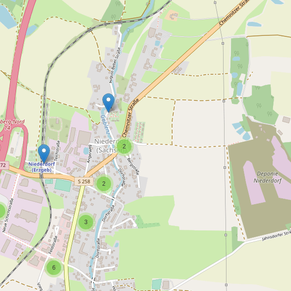 Karte der Parkplätze in Niederdorf (Sachsen) Thumbnail