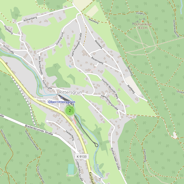 Karte der Parkplätze in Rittersgrün Thumbnail