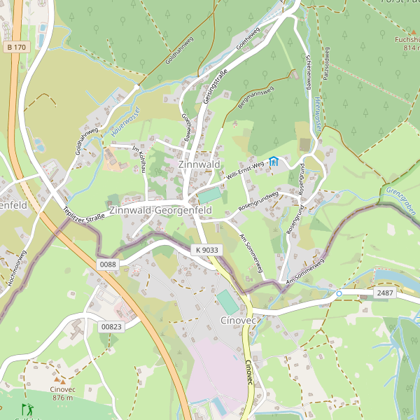 Karte der Aussichten in Zinnwald-Georgenfeld Thumbnail