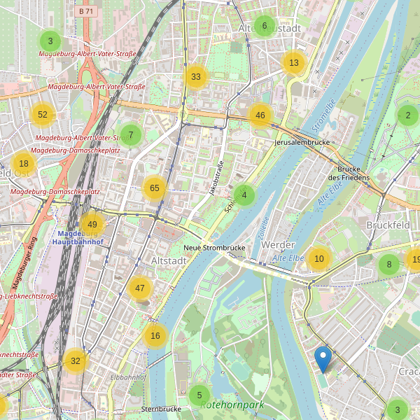 Karte der Fahrradabstellplätze in Magdeburg Thumbnail