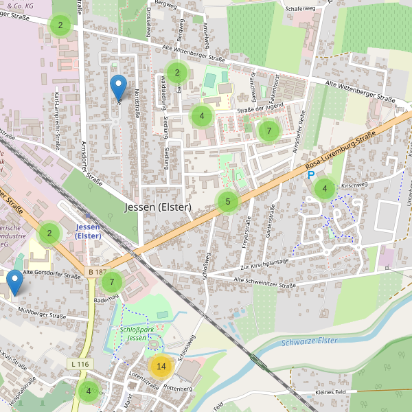Karte der Parkplätze in Jessen (Elster) Thumbnail