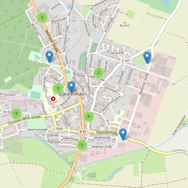 Karte der Parkplätze in Blankenhain (AP) Thumbnail