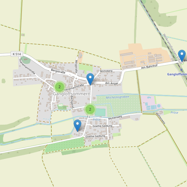 Karte der Parkplätze in Gangloffsömmern Thumbnail