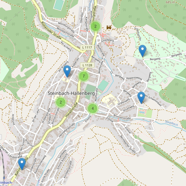 Karte der Parkplätze in Steinbach-Hallenberg Thumbnail